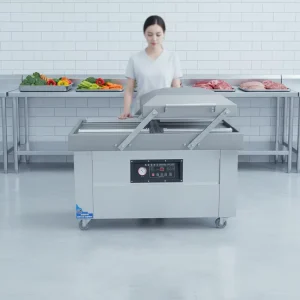 400P Electric Easy Clean Dual Chamber Vacuum Sealer Commercial High Efficiency Simple Operation Food Chemical Vacuum Case