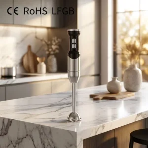 400W Dual Speed Immersion Hand Blender Sleek Metal Shaft Handheld Food Mixer Household Milkshake Smoothie Blender