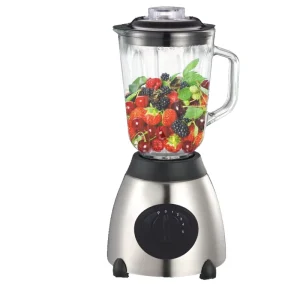 400W Variable Speed Electric Blender with 1.5L Glass Jar and Stainless Steel Housing Push Button Controls for Home Use