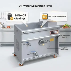 40L Stainless Steel Electric Oil Water Separation Deep Fryer Multi purpose Snack Machine French Fries Chicken