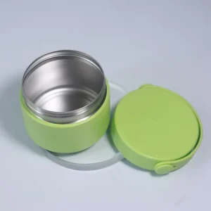 420ml Single Tier 304 Stainless Steel Round Cute Kids Lunch Box with PP Lid Handle Leak Proof Portable