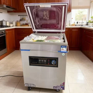 450TD Electric Semi Automatic Digital Vacuum Sealer for Household Commercial Use Wood Case High Productivity Powdery Foods