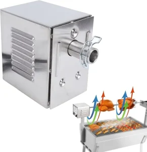45W Stainless Steel Universal Electric Rotisserie Spit Motor Grill Roaster Stick Corrosion Resistant Pig Goat Chicken Outdoor