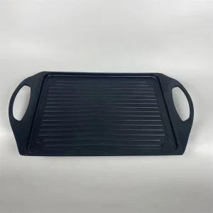 47*29cm Grill Pan Eco friendly Cast Aluminum Grill Plate Black Heat Resistant Nonstick for Gas and Induction Cooker General Use