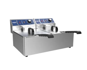 4L/6L/10L Optional Commercial Double Tank Moveable Oil Pan with Handle Fried Chips Turkey Deep Fryer for Restaurant