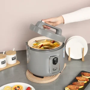 4L Electric Rice Cooker Double Layer Steamer Non Stick Inner Pot Multi Purpose Household Portable Plastic