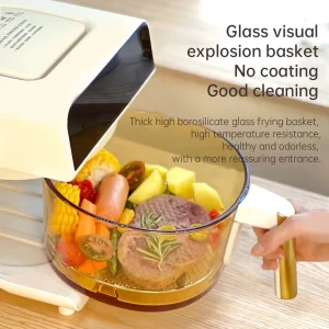 4L Household Electric Air Fryer for Home Kitchen Chicken Toaster Oven With Window