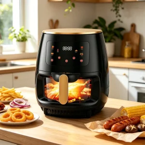 4L Large Capacity Air Fryer Oven Smart Digital Control Panel with Visible Window