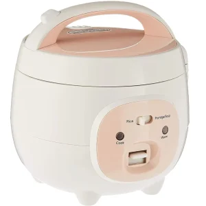 4L Mini Rice Cooker for 2 to 3 Person Rice and Porridge Soup Modes Cook & Warm White and Pink for Dorm Studio Apartment