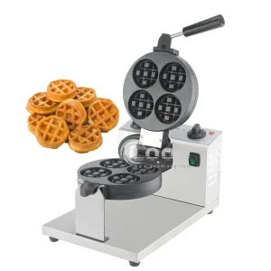 4Pcs Mini Waffle Bites Maker Round Waffle Baker Machine Electric Waffle Maker for Household or Hotel Use