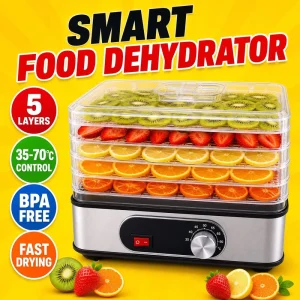 5 Layer Fruit Drying Stainless Steel 350W Food Dehydrator Home Small Business Fruit Dehydration Machine Pet Treats Food Dryer