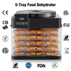 5 Layers Digital Food Dryer Fruit Herb Meat Dehydrator for Home Commercial Use OEM ODM