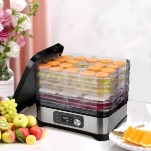5 Layers Trays Dehydrator Machine for Fruit with Digital Adjustable Timer and LCD Temperature Control Food Dehydrator Home