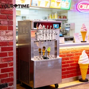 5 Nozzle Soft Ice Cream Machine 50Cups Continuous ETL CE Combo Slush Machine Maquina De Helado Suave Smoothie Maker