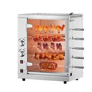 5 Rods 10 Chickens Commercial Restaurant Hotel Stainless Steel Gas Chicken Roaster Grill Machine Rotisserie Oven