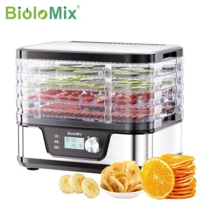 5 Trays Fruit Dryer Food Dehydrator with Digital Timer and Temperature Control for Vegetable Meat Beef Jerky