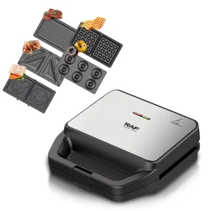 5 in 1 Double Sided Plastic Heating Sandwich Waffle Maker Convenient for Household Use Electric Power Source Waffle