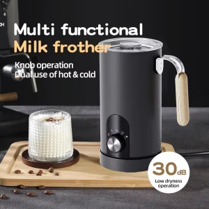 5-in-1 Electric Milk Frother Automatic Heating Stirring 590ml Capacity Milk Foam for Coffee Latte Hot Chocolate Household Use