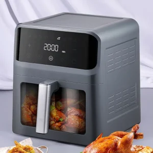 5.5L 6.5L 45-265 Centigrade Temperature Control Square Single Pot Visual Touch Screen Display Digital Electric Smart Air Fryer