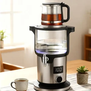 5.6L+4.5L+1.1L 2000W High Borosilicate Glass Electric Kettles Set 360 Degree Rotational Base Pour Water Faucet Auto Tea Maker