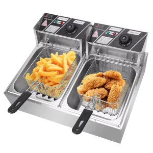 5000W Commercial Deep Fryer 12L Electric Dual Tank Deep Fryer