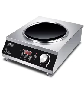 5000W Concave Flat Commercial Electric Induction Cooker Touch Control Stainless Steel Single Burner High Power