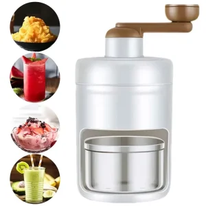 500ML Plastic Hand-operated Ice Shaver Multifunction Hand Crank Portable Shaved Ice & Ice Crusher Machine for Home Kitchen
