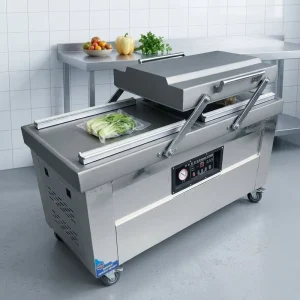 500PD Electric Semi-Automatic Quiet High-Efficiency Dual Chamber Vacuum Packing Machine Commercial Food Sealer Easy Clean Simple