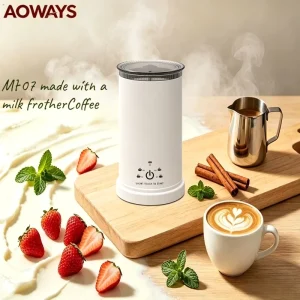 500W Automatic 5 in 1 Electric Milk Foam Machine With Stand Cappuccino Foamer Espresso Coffee Steamer Milk Frother