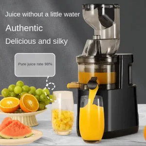 500W Slow Masticating Juicer Whole Vegetables and Fruits Compatible Easy Clean High Juice Yield 400mL Capacity English Display