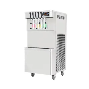 50L H Ice Cream Machine with 5 Flavors Automatic Soft Serve Commercial Ice Cream Maker with Pre Cooling and Mixing Function