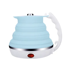 555ml Dual Voltage Electric Kettle Food Grade Silicone Travel Foldable Separable Power Cord Keep Warm Household Use