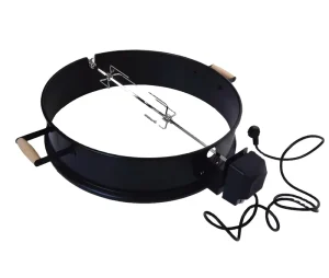57cm Kettle Firering Rotisseire Kit Battery Motor Charcoal Grill 22.5inch Rotisserie Metal Construction Heat Resistant