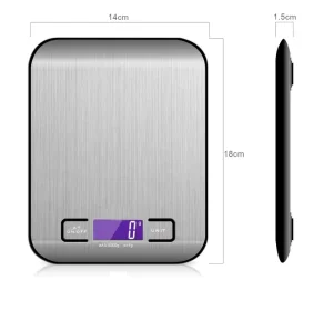 5KG Food Digital Scale Electronic Weighing Stainless Steel Weight Kitchen Food Weighing Scales