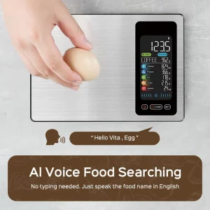5Kg Stainless Steel Smart Digital Kitchen Scale AI Voice USB Battery Powered