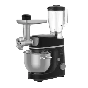 5L 1000W Stand Mixer Metal Gear Box 3 in 1 Food Processor with 1.5L Meat Grinding Attachment for Home Kitchen