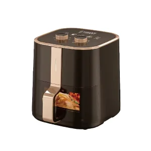 5L Capacity Electric Air Fryer Oven Smart Air Fryers with Mirror Glass Plastic Square PTFE