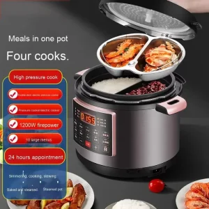 5L Dual Pot Electric Pressure Cooker Large Capacity Intelligent Multi Function Hot Pot and Rice Cooker