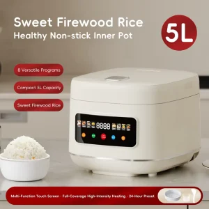 5L Electric Rice Cooker 110V 220V for Big Family 500W Digital Multi cooker with Smart Touch Panel Multi Function Household