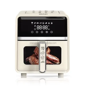 5L Gold Capacity 1400W LED Touch Screen Air Convection Visual Window Oil Free Chicken Fries Roast Baking Air Fryer Oven