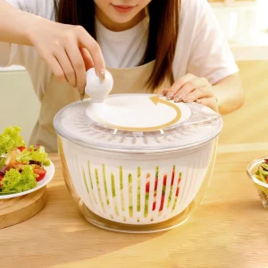5L Large Capacity Manual Salad Spinner Lettuce Spinner Vegetable Cleaner Fruit Washer Drainer for Home Meal Prep Kitchen