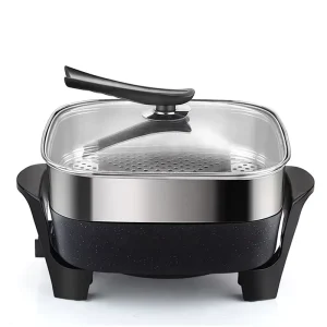 5L Multifunction Aluminum Electric Hot Pot With Non-stick Coating Food Steamer