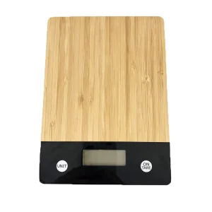 5kg Bamboo Mini Digital Kitchen Scale with PVC Battery Powered Rectangle Shape with Scale Tray