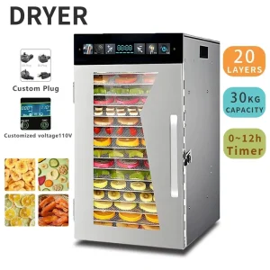 6-18 Trays Dried Machine for Fruit Vegetable Pet Food Multi-Tray Food Dehydration Machine