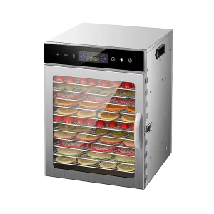 6 18 Trays High Efficiency 800W Stainless Steel Food Drying Dehydrator for Home Use Dog Treats Machine Dual Voltage