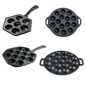 6 7 9 Hole Cast Iron Aebleskiver Pan Cast Iron Takoyaki Grill Pan Takoyaki Maker Puff Dumpling Poffertjes Apple Dumpling Pan