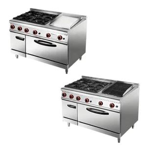 6 Head Burners Dual Fuel Commercial Industrial Kitchen Cooking Gas Stove Cooktop Range Grill Griddles Stainless