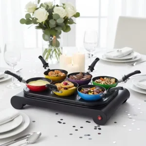 6 Person Electric Multi functional Non Stick Raclette Grill Crepes and Pancakes Cooker Crepe Maker Wok Party