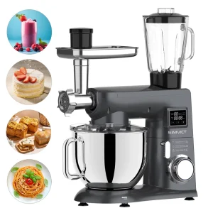 6 Speed Pulse Food Mixer 1800W 7L Single Handle Steel Bowl Low Noise Russian Panel Meat Grinder Juicer Cup CE VDE Plug