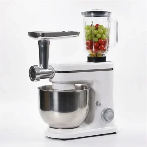 6 Speeds Portable Lightweight Kitchen Mixer for Daily Use with Egg Whisk Dough Hook Flat Beater Stand Mixer